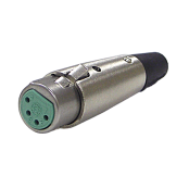 A Series 4 Pin XLR Female Cable Mount, Silver Pins, Nickel