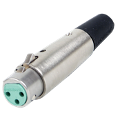 AA Series 3 Pin XLR Female Cable Mount, Silver Pins, Nickel